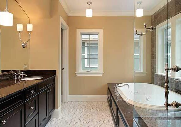 Bathroom remodel with elegant fixtures
