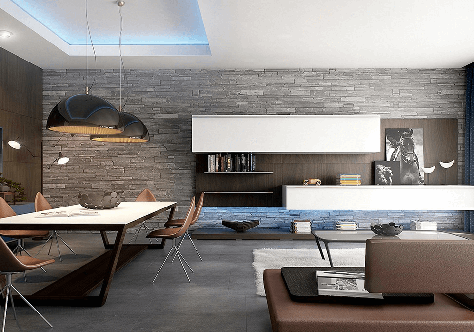 Modern open-concept living and dining space remodel